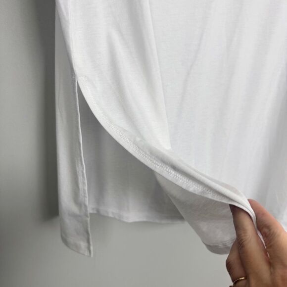 ATHLETA | Wanderlust Oversized White Short Sleeve Top Mesh Detail Women’s Size S - Picture 7 of 10